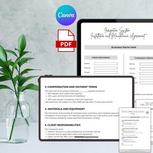 Sprinkler System Contract, Irrigation System Contract, Sprinkler Service Invoice, Irrigation Contractor Templates, Sprinkler Service, Canva