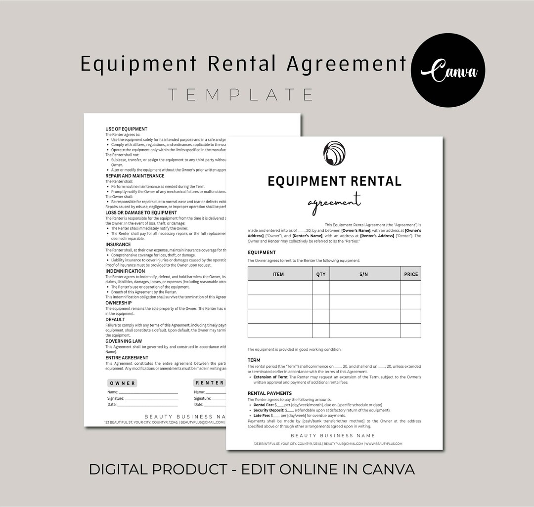 Image 4 for Party Equipment Rental Agreement Template