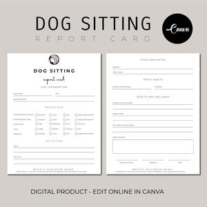 Bearbeitbare Hundemeldekarte, Haustiermeldekarte, Haustier sitzend melden, Hundemeldekarte, Hundeschulungmeldekarte, Hundetagespflegemeldekarte, Canva