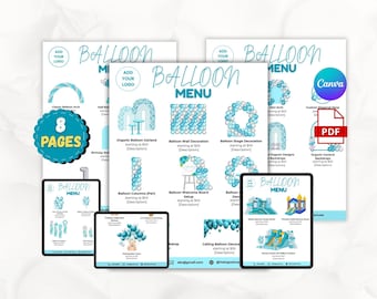ULTIMATE BALLOON MENU, Balloon Business Bundle, Balloon Price List, Balloon Decor, Balloon Garland Artist Business Forms Bundle Templates