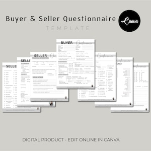 Real Estate Buyer Questionnaire, Buyers Questionnaire, Home Buyer Consultation Script, Buyer Consultation, Buyer Intake Form, Buyer Packet