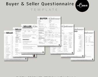 Cuestionario para compradores de bienes raíces, Cuestionario para compradores, Guión de consulta para compradores de vivienda, Consulta para compradores, Formulario de admisión para compradores, Paquete para compradores