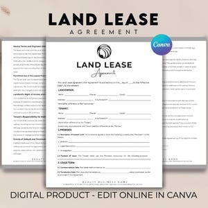 Modèle de contrat de location de terrain modifiable, Contrat de location de terrain d'une page, Location de propriété agricole, Modèle de contrat de location de terrain, Facture