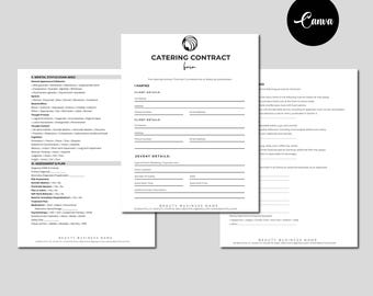 Catering Contract Template, Catering Service Contract, Editable Catering Business Contract, Catering Order Form, Catering Service Agreement