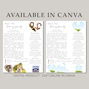 Plantilla de carta de oferta de hogar, carta de oferta de comprador de Canva de carta de hogar familiar, nos encanta su carta de hogar, plantilla de Canva, plantillas de Canva editables