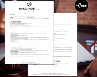 Editable Room Rental Agreement Template, Roommate Room Rental Agreement, Editable Room Tenancy Agreement, Rent Room, Room Rental Contract