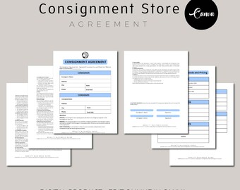 Consignment Agreement, Consignment Form, Consignee Agreement, Consignment Contract, Reseller Agreement, Resale Agreement, Shop Contracts
