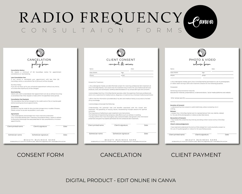 Radio Frequency Forms - Editable RF Skin Tightening Forms, Body ...
