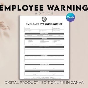 Employee Warning Notice Template, Employee Disciplinary Form, Employee Write Up, Employee Performance, Suspension Notice, Employee Violation