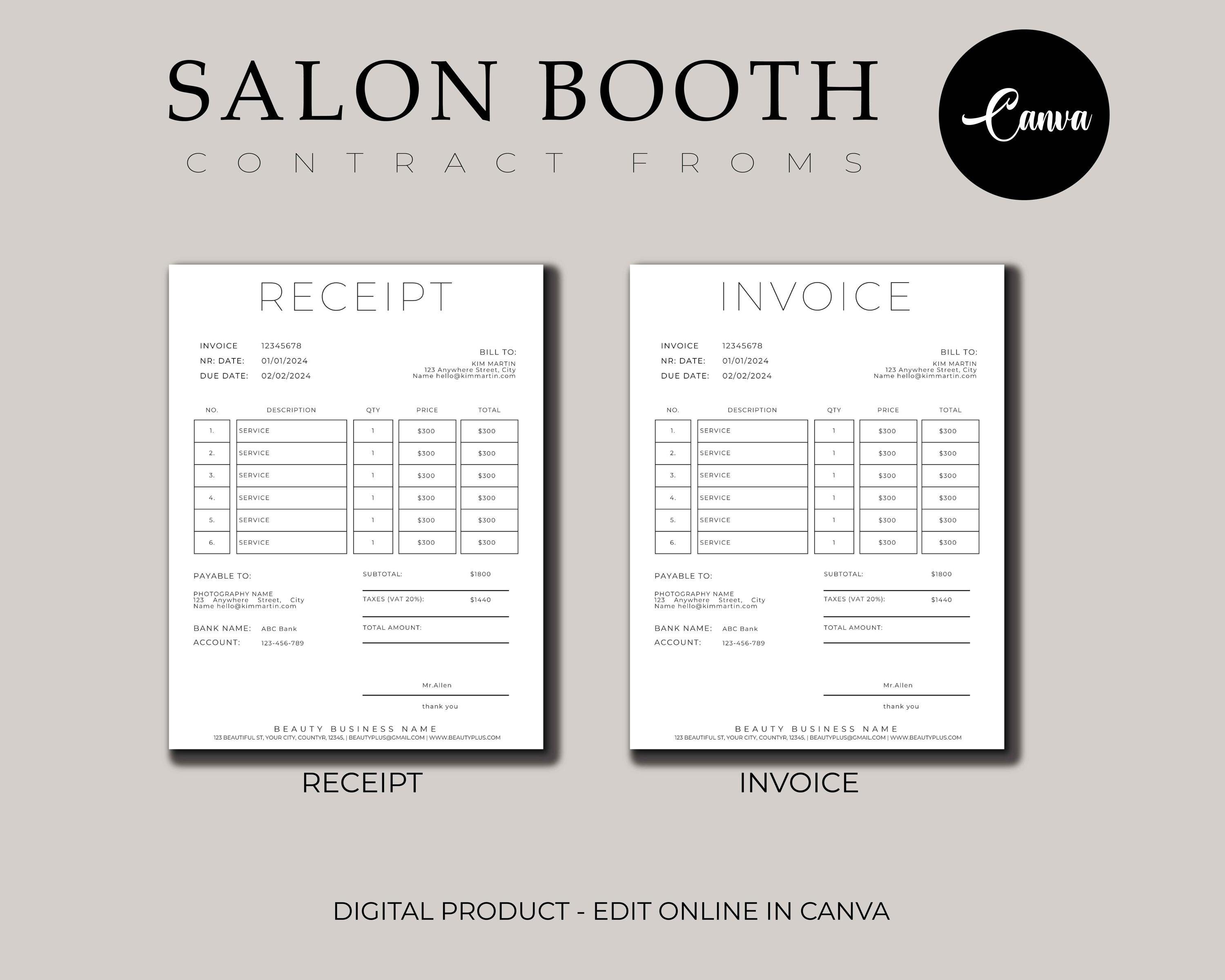 Professional Salon Booth Rental Contract, Salon Station, Spa Rental ...