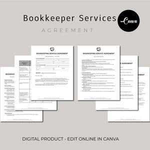 Bookkeeping Contract, Bookkeeping Templates, Editable Bookkeeping Agreement, Bookkeeping Small Business, Bookkeeping Agreement Template