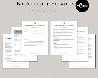 Bookkeeping Contract, Bookkeeping Templates, Editable Bookkeeping Agreement, Bookkeeping Small Business, Bookkeeping Agreement Template
