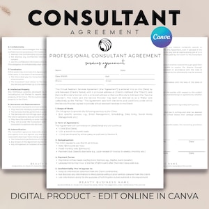 Consulting Contract Agreement, Consultant Services Forms, Business Consulting Contract, Consulting Proposal Template, Invoice Template