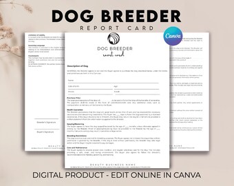 Editable Dog Breeder Contract, Pet Adoption Contract, Puppy Sale Contract, Dog Breeding Agreement, Puppy Deposit Contract, Pet Sale Contract