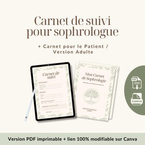 Carnet de Suivi Sophrologie à imprimer – Anamnèse Sophrologie + Carnet Patient – Outil Sophrologue PDF - Suivi consultation thérapie
