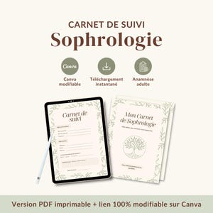 Carnet de Suivi Sophrologie à imprimer – Anamnèse Sophrologie + Carnet Patient – Outil Sophrologue PDF - Suivi consultation thérapie