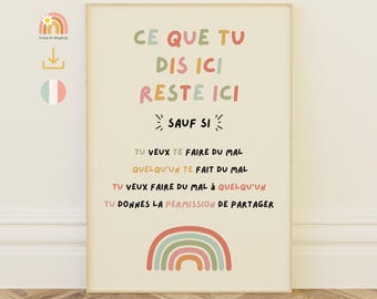 Psychologenposter, Poster zur Kinderpsychologie, Geschenkidee für Psychologen, Poster zur französischen Psychotherapie, Vertraulichkeitsvereinbarung, Schulpsychologie