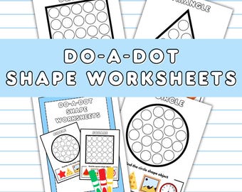 Do-A-Dot Shape Worksheets, Printable Activity, Shape Worksheets, Preschool Printable, Shape Dab A Dot, Dot Marker Activities