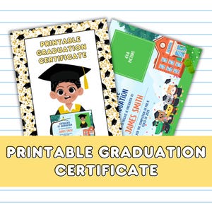 Printable Certificate, Diploma With Photo, Editable Diploma, Certificate for Kindergarten, End of the Year Diploma, Graduation Diploma