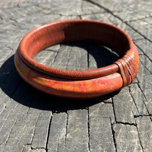 Vintage 70-tals läderarmband Boho Statement Etniska Retro Smycken