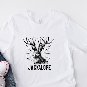 Jackalope T-shirt: minimalistisch T-shirt cryptozoölogie mythisch wezen