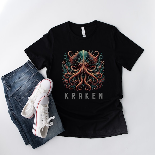 Kraken graphic t-shirt Kraken Shirt Kraken cryptozoology graphic tee Kraken Graphic Shirt, Gift Idea Unique shirt Cryptid  Sea Creature