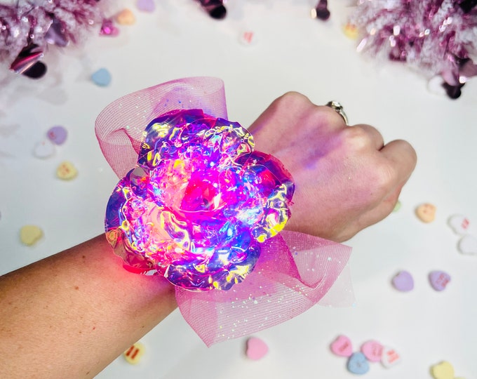 Featured listing image: Pink Crush  “Light Up Wrist Corsage”