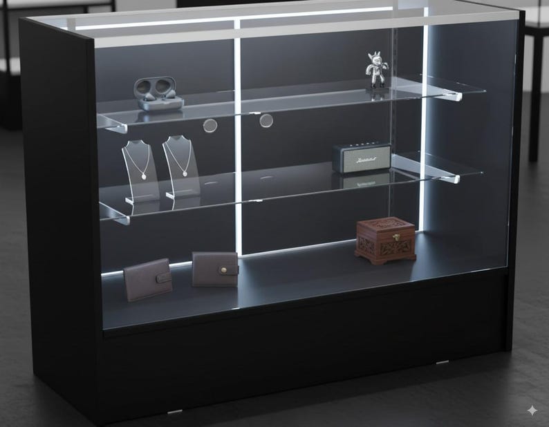LED Lighted Retail Display Showcase – Tempered Glass, Locking - Etsy