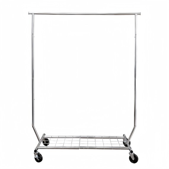 thumbnail image 2 of Simple Trending Clothing Garment Rack With Wheels - Extendable Rolling Clothes Organizer With Shelves 2 of 11