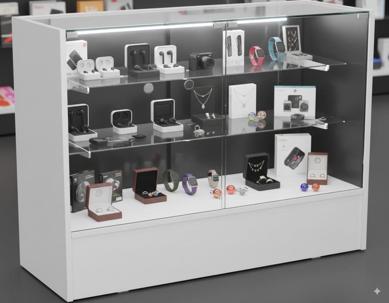 LED Lighted Retail Display Showcase – Tempered Glass, Locking - Etsy