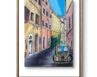 Peinture à l'huile du Trastevere