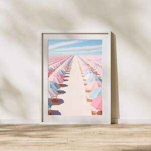 Sonnenschirme, Pastellstrand, digitaler Download