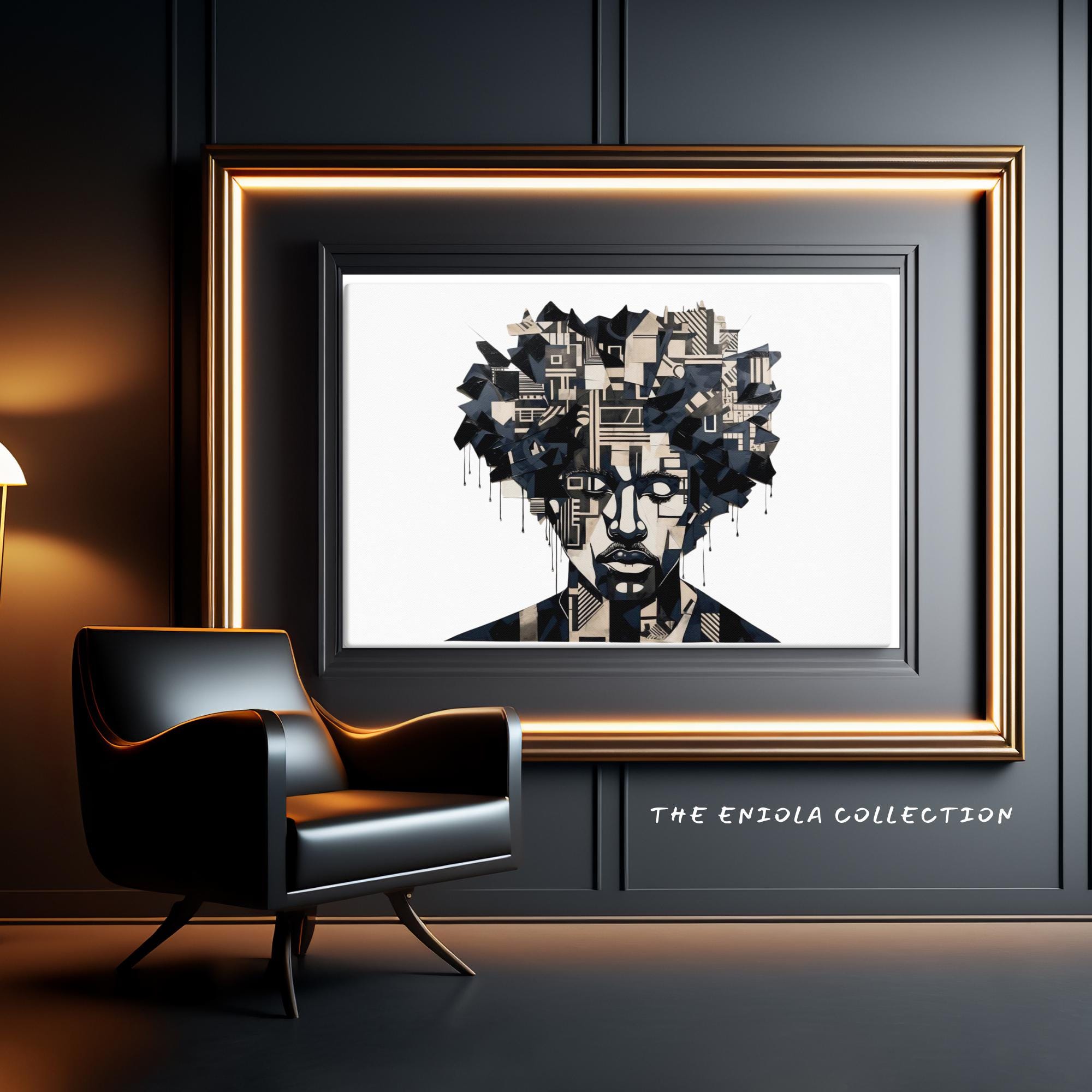 Black Man Wall Art for Mental Health Advocates - Men Mental Health - Black Male Art African American Man Art - Black Men Art CANVAS