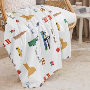 New York Icons Baby Sherpa blanket Cozy Gift For New York Lovers
