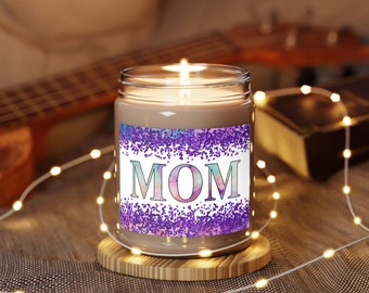 Purple Pink Sparkle Gift for Mom, Mothers Day Gift Scented Candles, 9oz