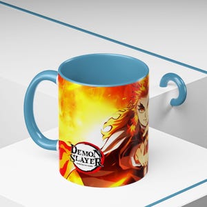 Kyojuro Rengoku-mok, Demon Slayer-beker, anime-koffiemok, 11oz, 15oz, keramieken drinkgerei van hoge kwaliteit afbeelding 7