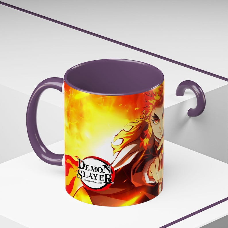 Kyojuro Rengoku-mok, Demon Slayer-beker, anime-koffiemok, 11oz, 15oz, keramieken drinkgerei van hoge kwaliteit afbeelding 9