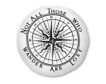 Not All Those Who Wander are Lost Tufted Floor Pillow, Round, Lord of the Rings LOTR