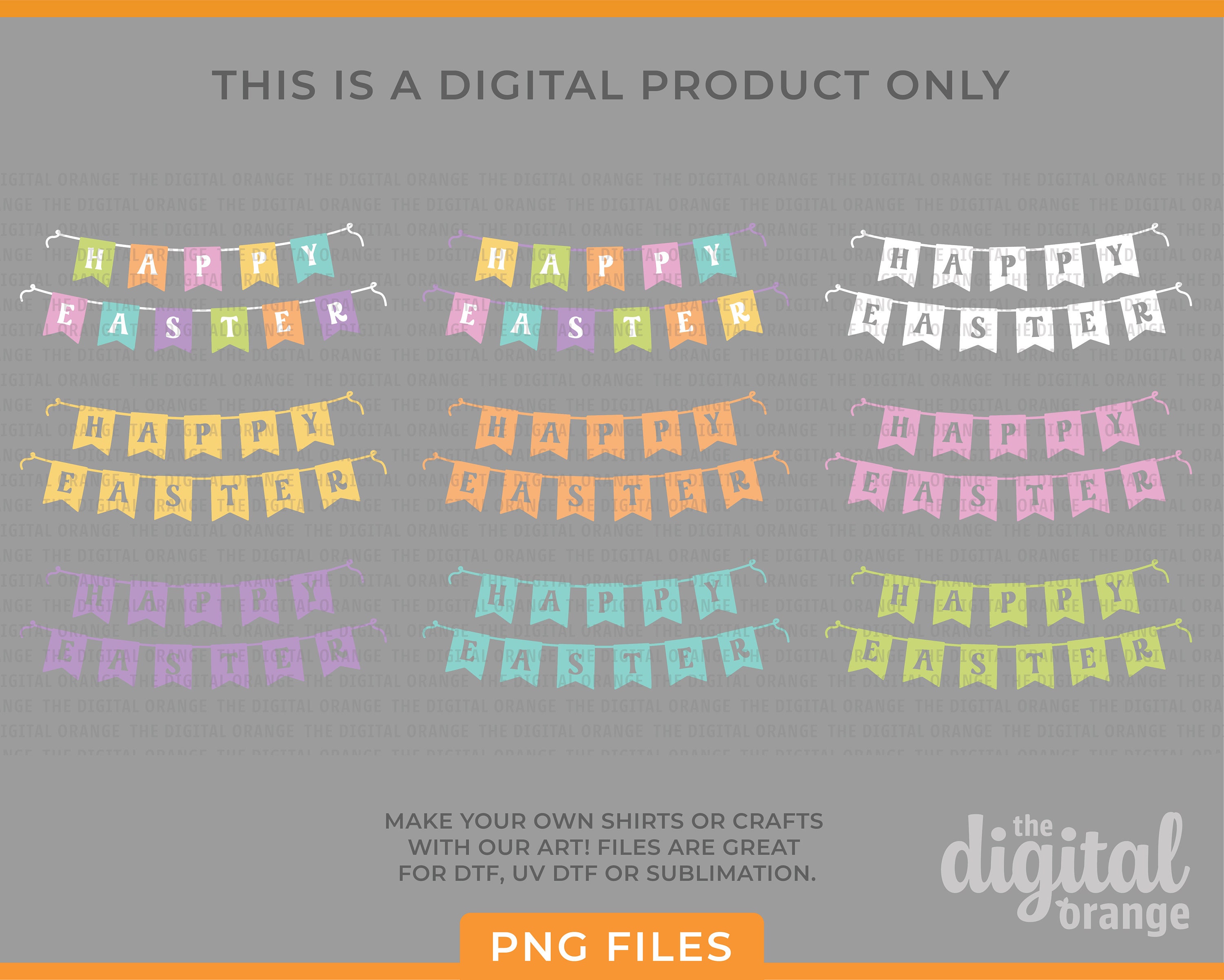 Happy Easter Banner PNG Bundle | Clip Art | Easter Digital Download ...