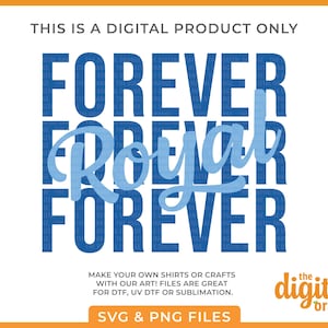Forever Royal KC Baseball SVG & PNG Bundle | Kansas City Crown Baseball Clip Art | Royal Digital Download | Blue October | Kc Shirt Design