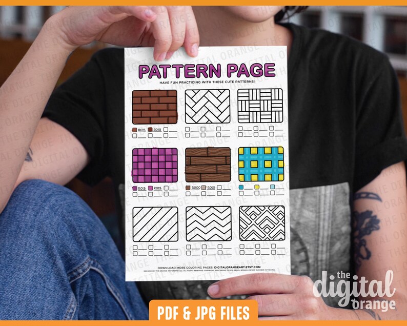 Pattern Printable Coloring Book Test Page Bundle | Marker Swatch Page ...