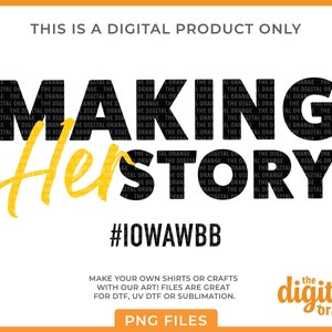 Iowa Making HERstory PNG Bundle | Hawkeyes Clip Art | Iowa Women&#39;s College Basketball Digital Download | Caitlin Clark Sublimation/Dtf
