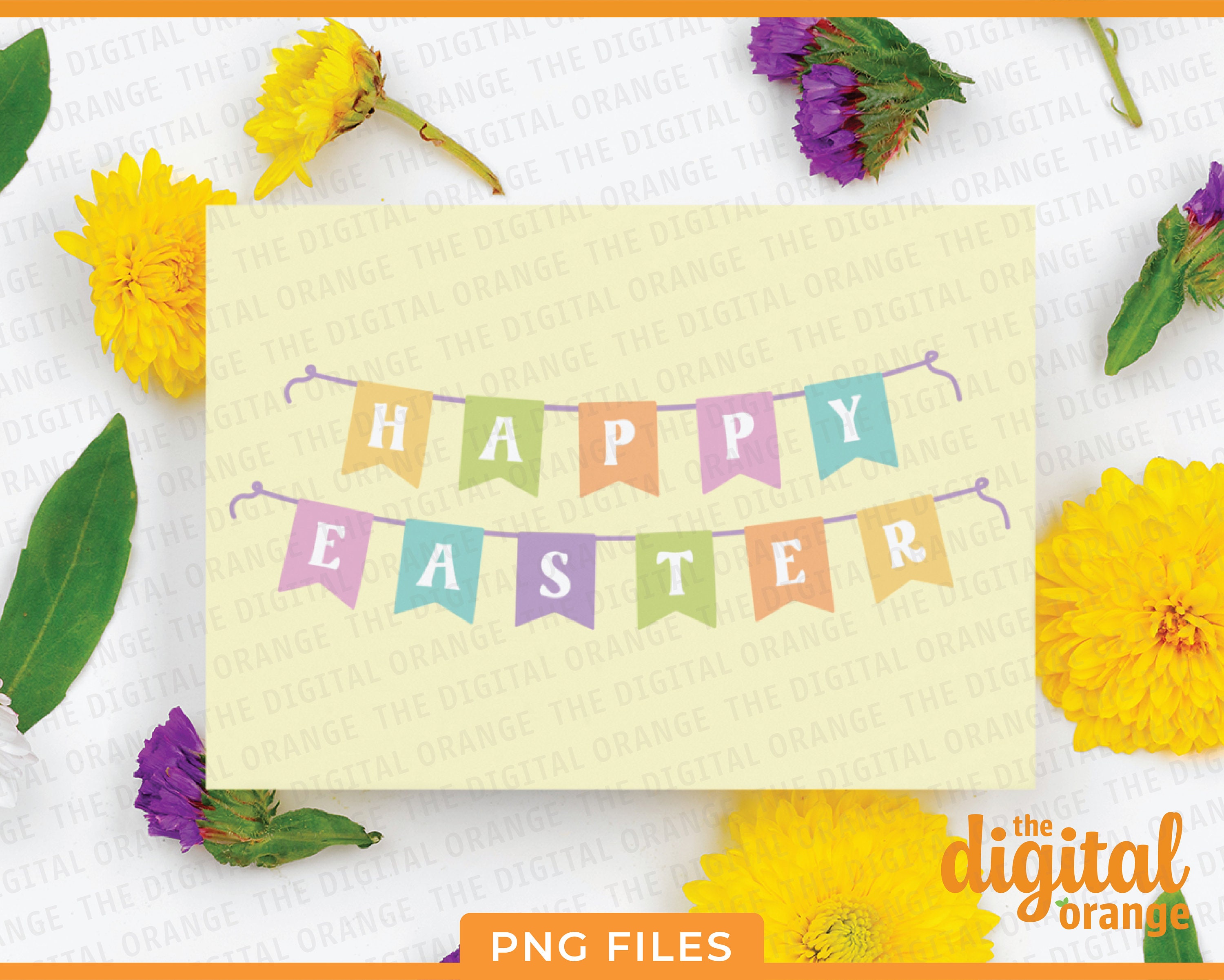 Happy Easter Banner PNG Bundle | Clip Art | Easter Digital Download ...