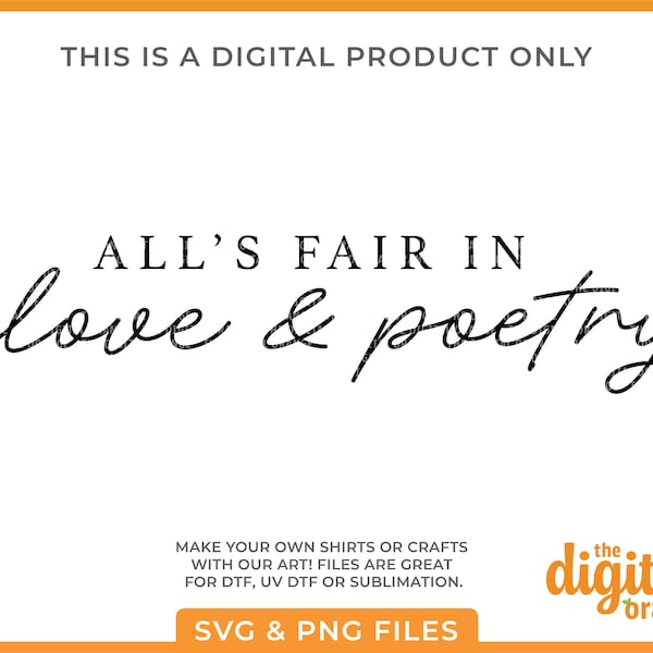 All's Fair in Love & Poetry SVG-PNG Bundle | TTPD Clip Art | Swift Digital Download | Swiftie Shirt, Sublimation/Dtf/Screen Print | lyrics