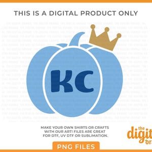 Kansas City Blue October Pumpkin PNG Bundle | KC Baseball Clip Art | Royal Digital Download | Forever Royal | Fall kc Shirt designs