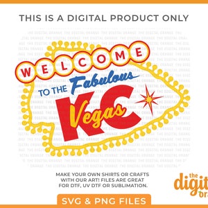 Benvenuti a KC Vegas LVIII SVG/Png Bundle / Benvenuti a Red Kingdom Las Vegas Sign Clip Art, Arrowhead Digital, Chiefs Sublimation/dtf