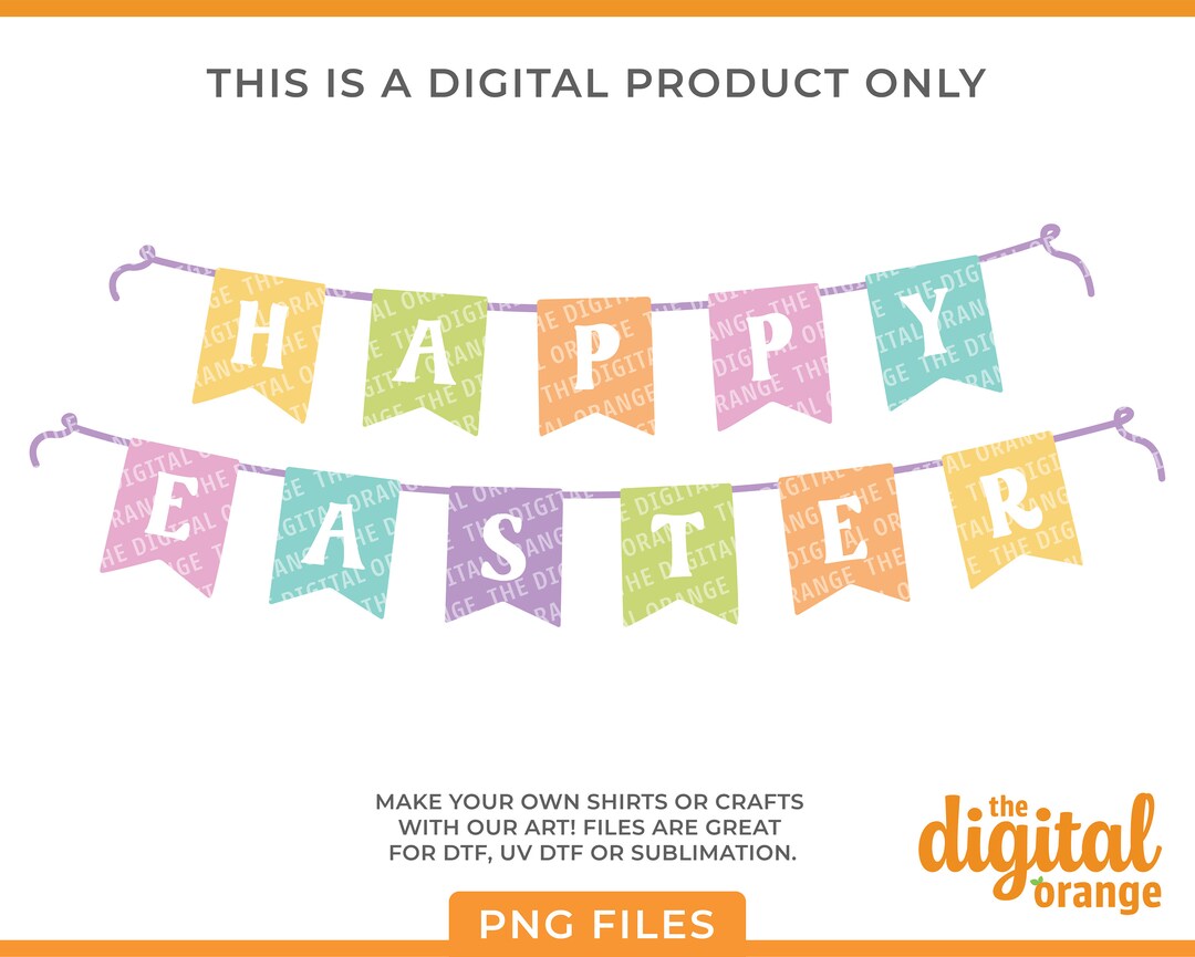 Happy Easter Banner PNG Bundle | Clip Art | Easter Digital Download ...