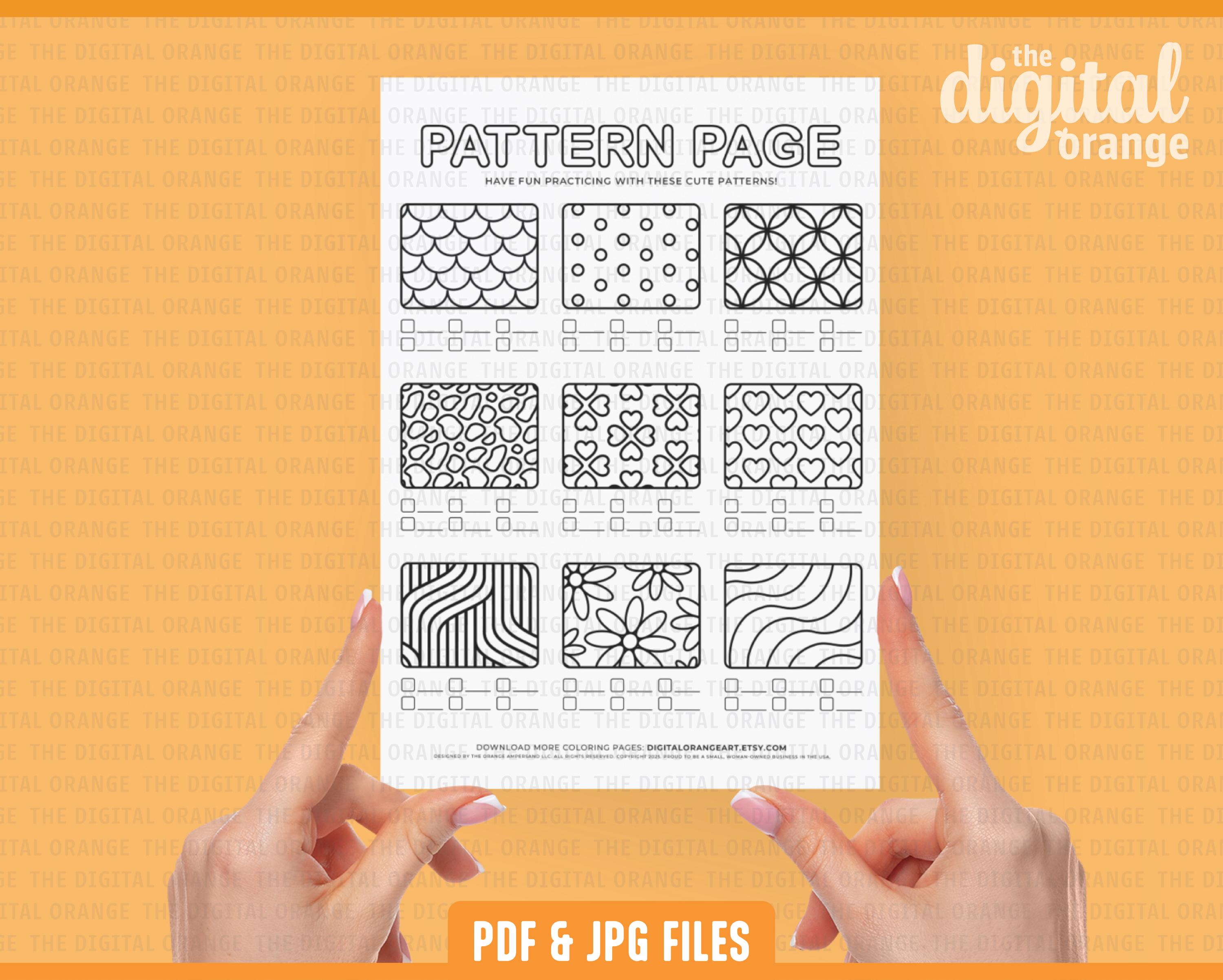 Pattern Printable Coloring Book Test Page Bundle | Marker Swatch Page ...