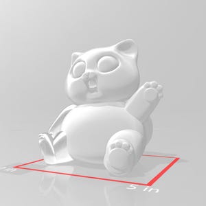 3D Printable Cute Panda Cat Model | Digital STL  Download for 3D Printing