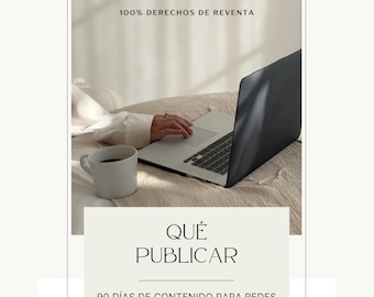 90 días de contenido | Método faceless en español | ebook con derecho de reventa | contenido faceless